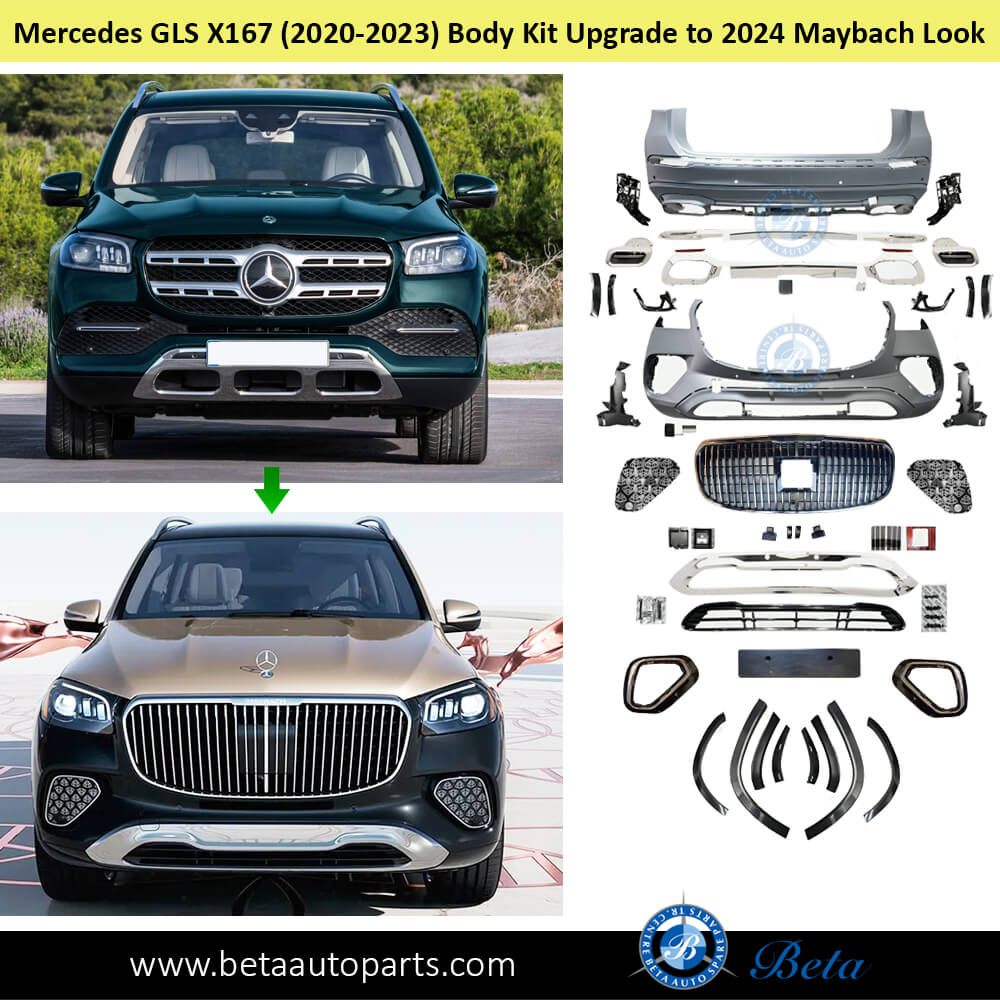 2024 Maybach Look Body Kit Upgrade for Mercedes GLS X167 2020 to 2023 models front side 2024 Maybach Look Body Kit Upgrade for Mercedes GLS X167 2020 to 2023 models front side